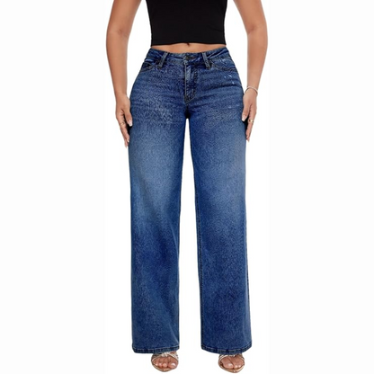 Lounge™ Mid-Low Rise Stretch Wide-Leg Baggy Jeans - Lounge
